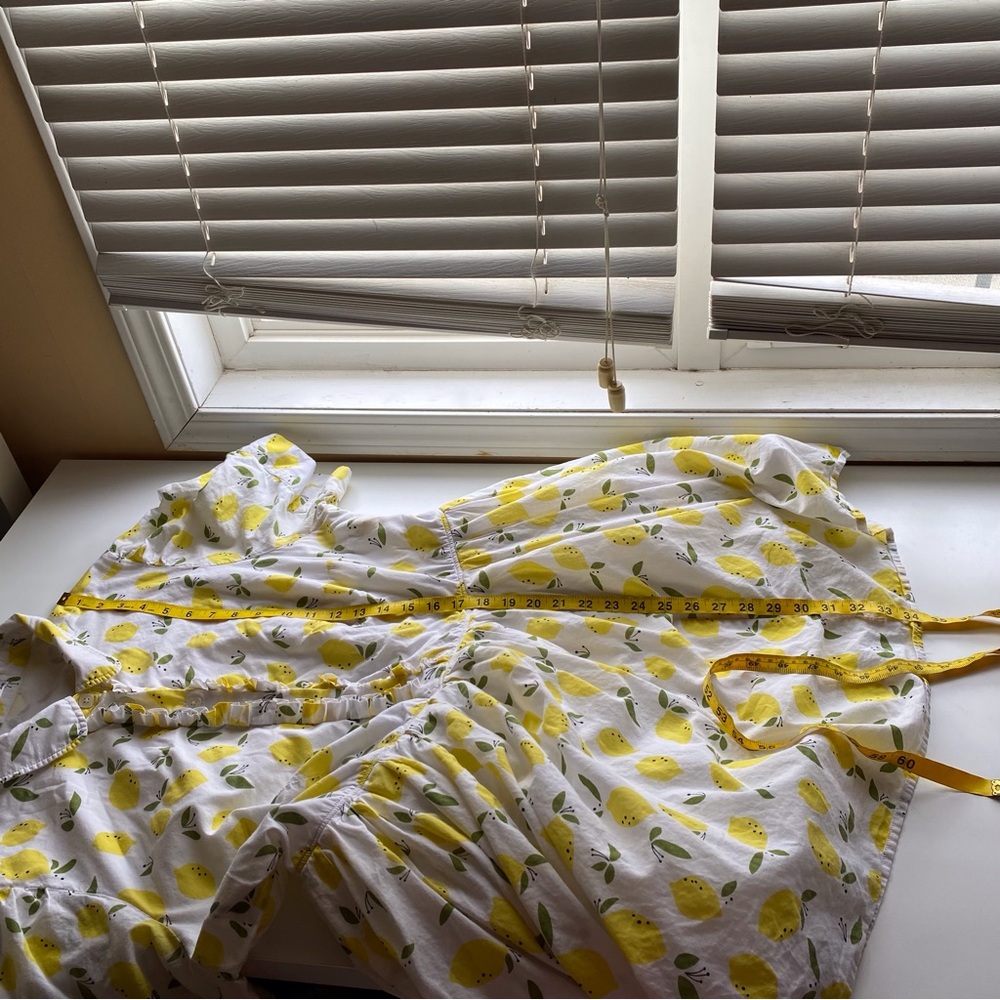 eShakti Lemon Print Dress Woman 2X Pockets Button Front Fit & Flare Cottagecore - Picture 11 of 12